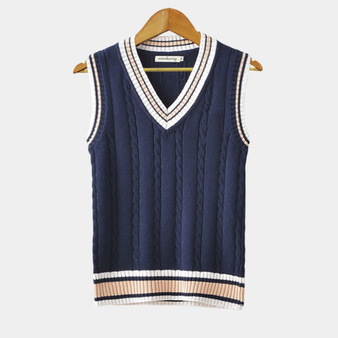 Archer | Men's Classic Striped V-Neck Sweater Vest