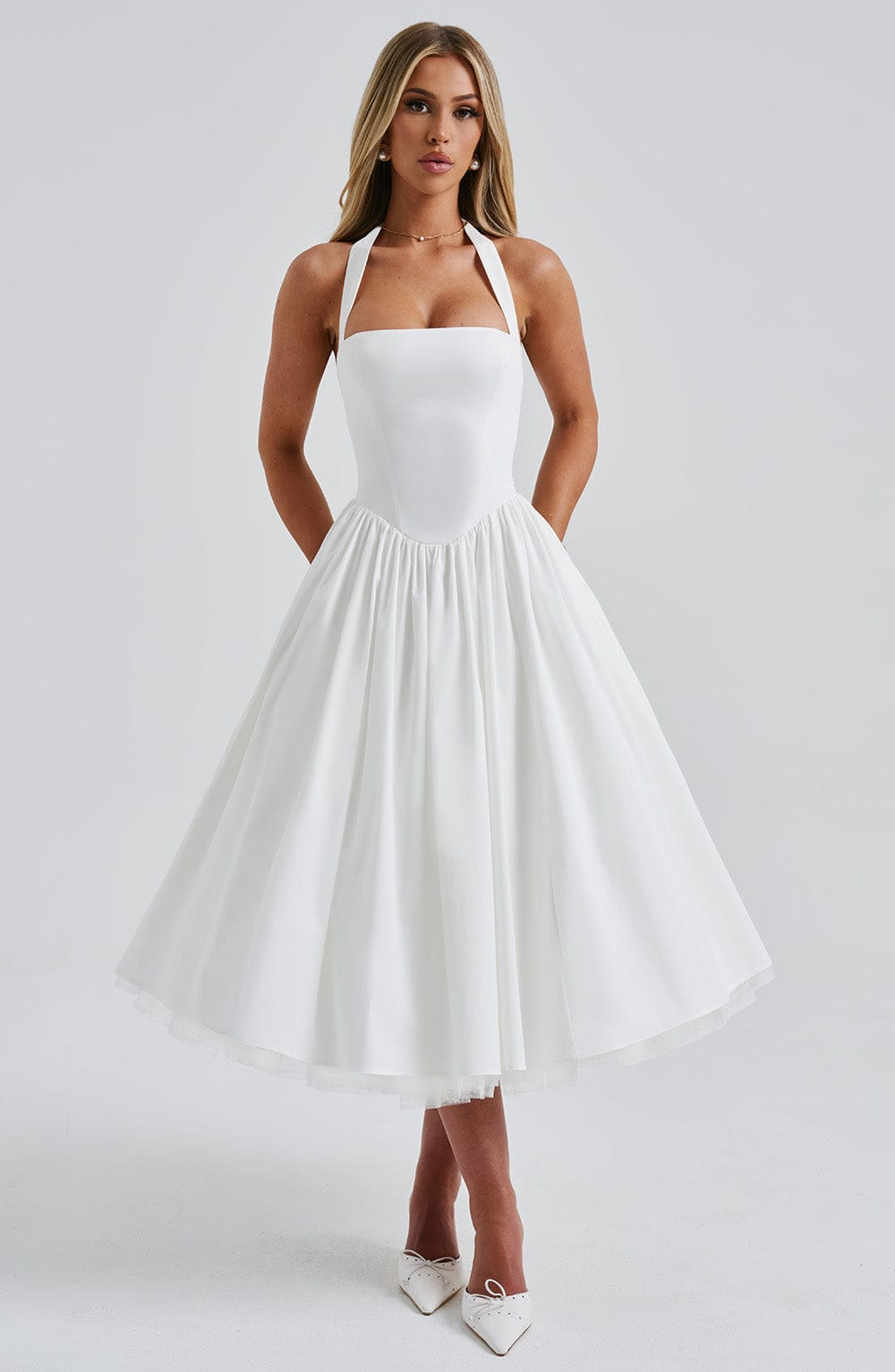 Ava | Cotton Women's Halter Midi Dress