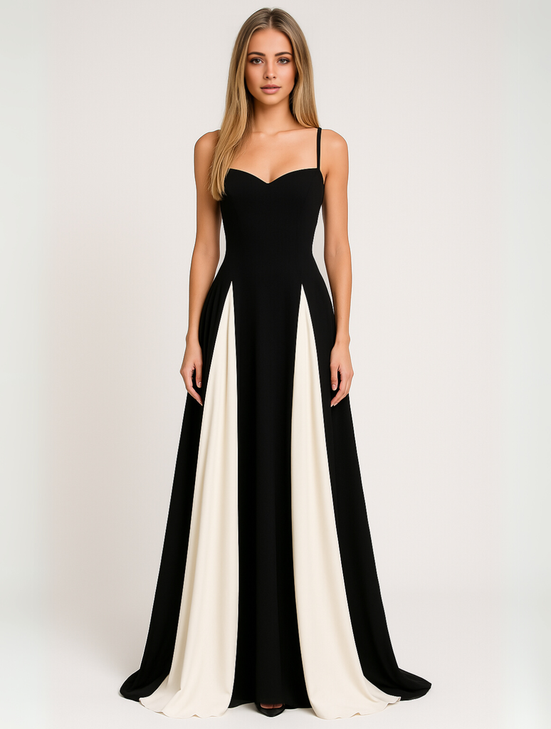 sweetheart neckline wedding guest dress Charlotte | Women's Black Dresses With And Contrast Panels white baby shoes Wedtrend Women Dark Green perfect for attending weddings Size:2 (Big Kid)