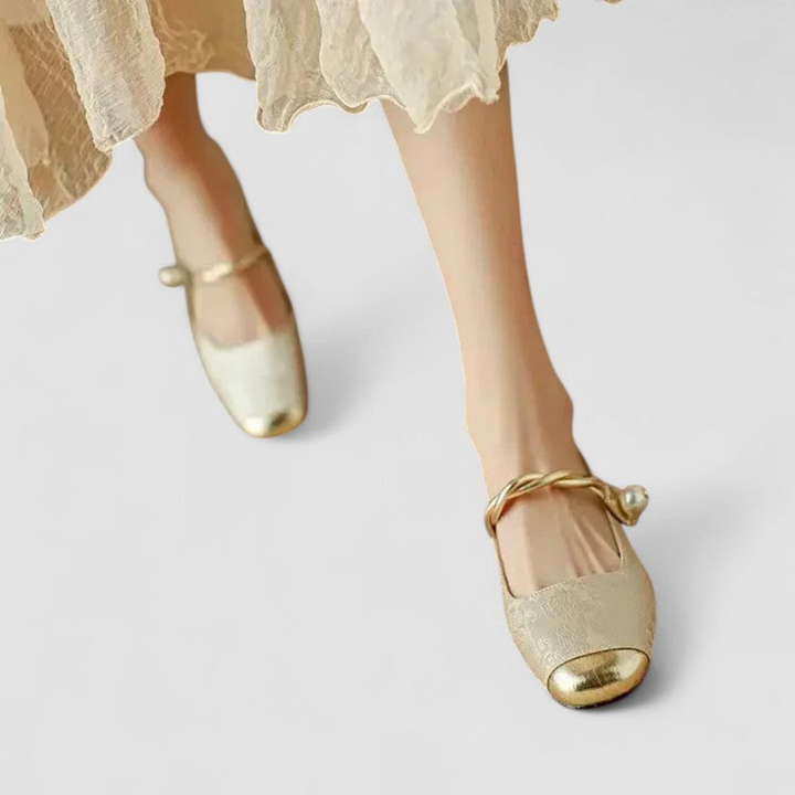 Sophia | Women's Kitten Heels With Pearl Strap And Embellished Heel | Elegant