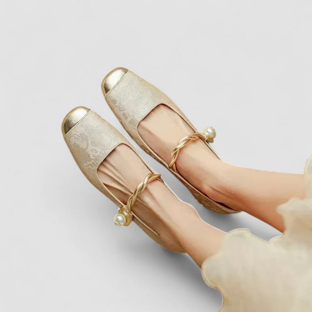Sophia | Women's Kitten Heels With Pearl Strap And Embellished Heel | Elegant
