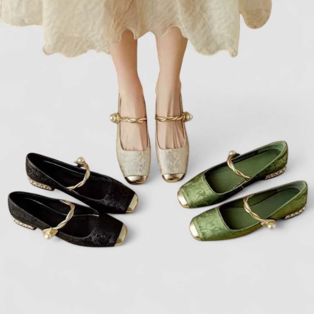 Sophia | Women's Kitten Heels With Pearl Strap And Embellished Heel | Elegant