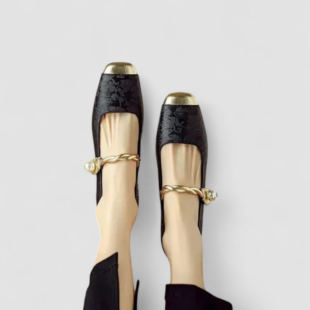 Sophia | Women's Kitten Heels With Pearl Strap And Embellished Heel | Elegant