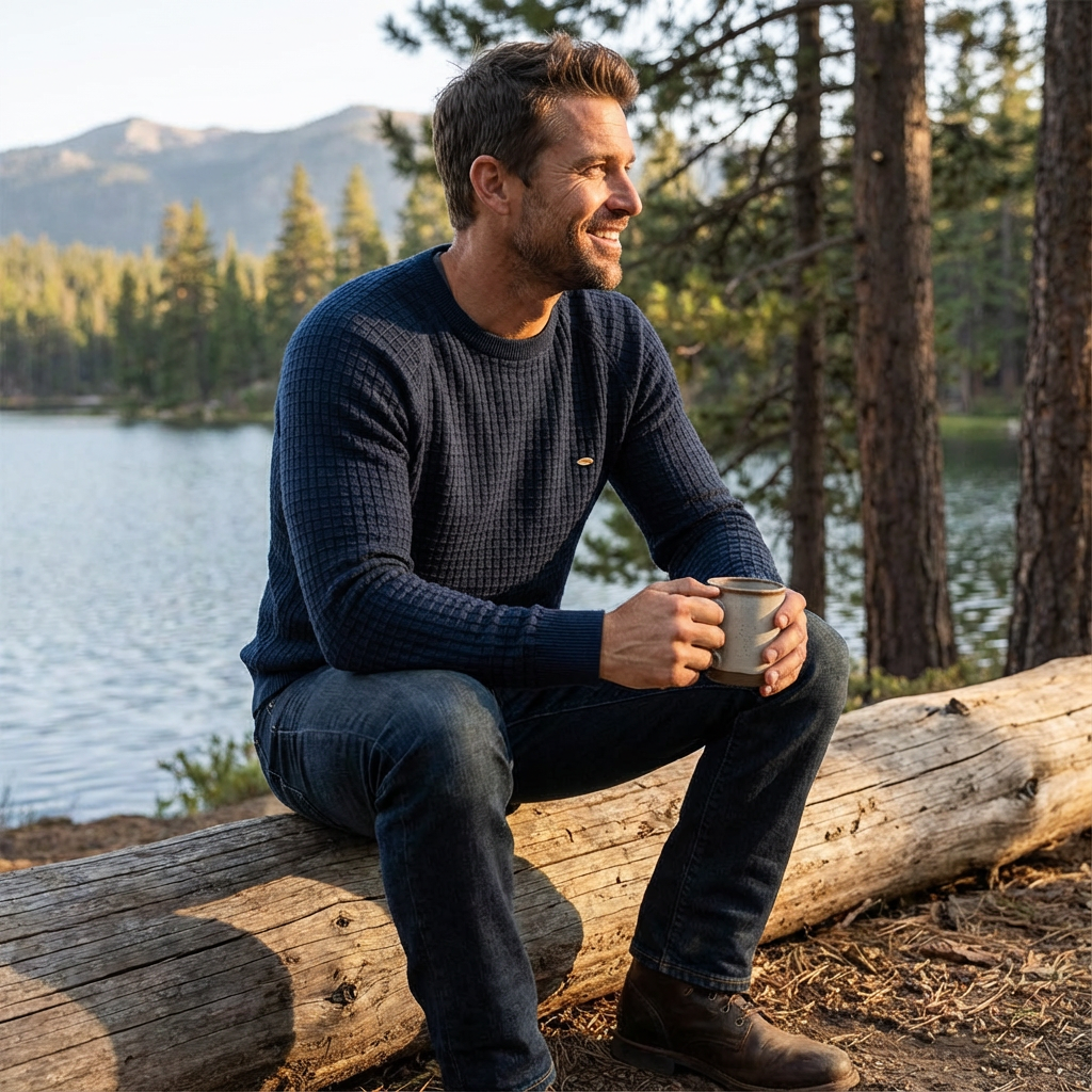 Zane | Men's Textured Crew Neck Pullover Sweater